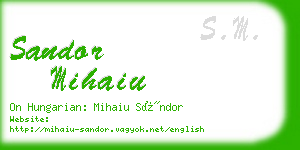 sandor mihaiu business card